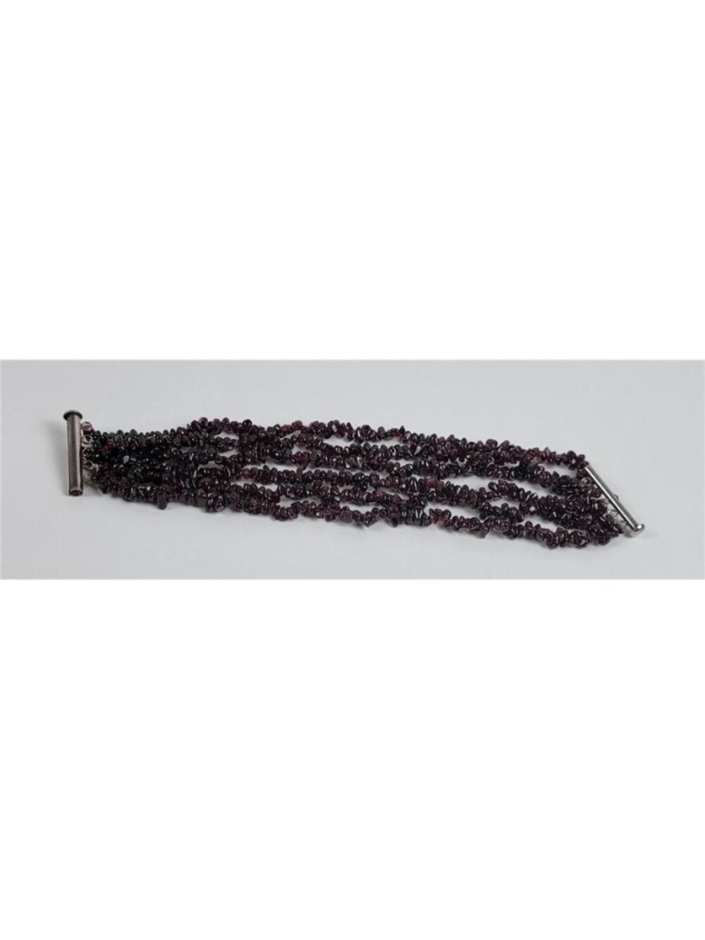 Vintage Natural Garnet Chip Bead Multi Strand Bracelet Sterling Silver 7.5 in - Picture 4 of 10